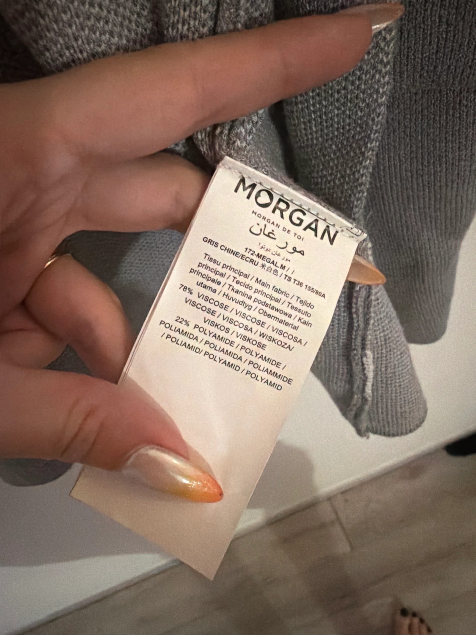 Colete longo branco e cinza Morgan S em ótimo estado – photo 4